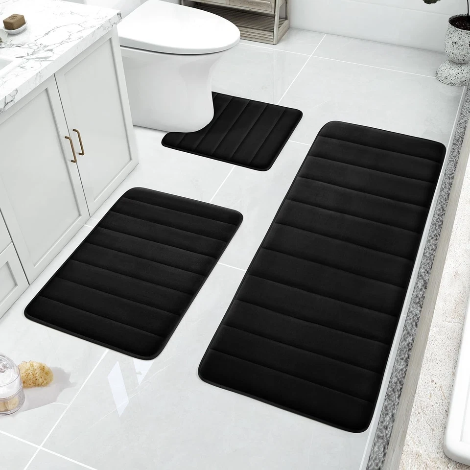 Alfombras de baño de espuma viscoelástica - juego antideslizante, suave, lavable a máquina Foto 3 de 4