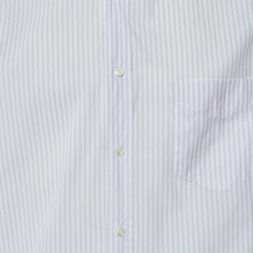 Chemise Brunello Cucinelli en coton rayé violet blanc coupe basique L - Photo 3/4