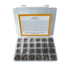 1512pcs Screw Assortment Kit, 24 Sizes Replacement Computer Notebook Miniatur...
