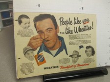 newspaper ad premium 1940s PHIL RIZUTTO NY Yankees baseball Wheaties cereal box