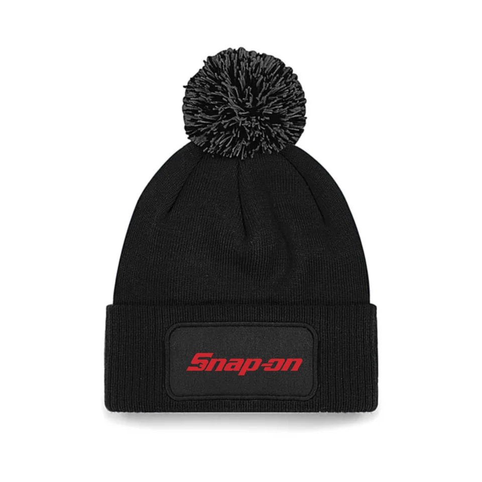 BEECHFIELD Snap On Tools Construction Workwear Unisex Beanie Printed Bobble Hat Winter