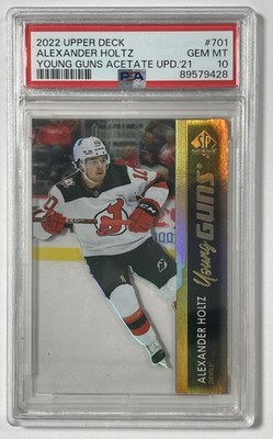 POP 1 ALEXANDER HOLTZ PSA 10 2022 UPPER DECK #701 YOUNG GUNS ACETATE ROOKIE RC