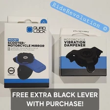 QUAD LOCK Scooter/Motorcycle Mirror Mount + Vibration Dampener - NEW (FREE S+H)