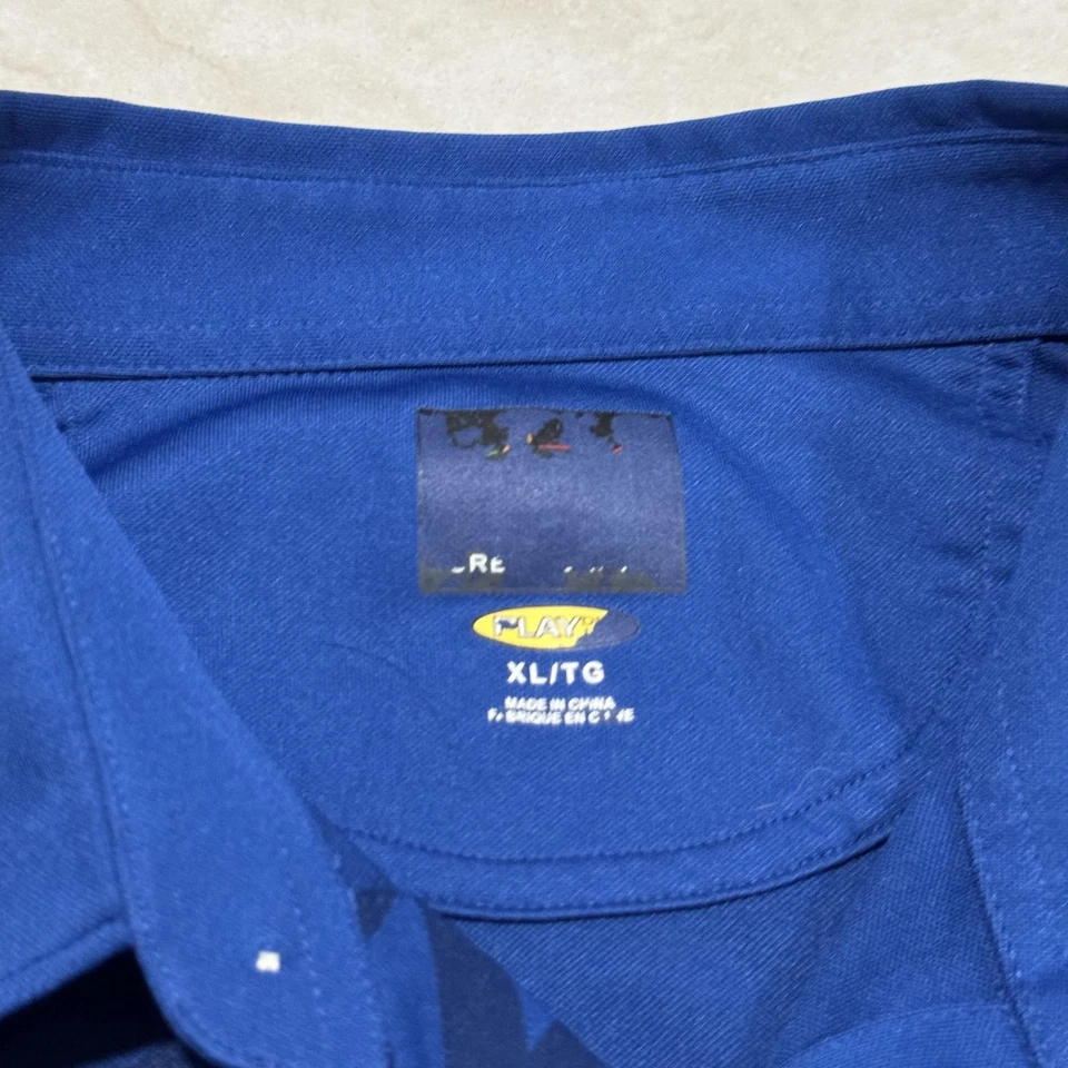 Camisa de golf Greg Norman para hombre XL azul manga corta botón delantero campamento geométrico Foto 3 de 4