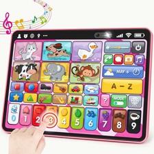 Trilingual Learning Toy Tablet with Music Sound, Montessori Speech Therapy ...