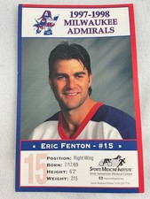 IHL 1997-98 Milwaukee Admirals Hockey Postcard #15-Eric Fenton