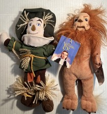 Vtg Wizard of Oz Plush Dolls Scarecrow Lion 10" Warner Bros Turner 1998 W/tags