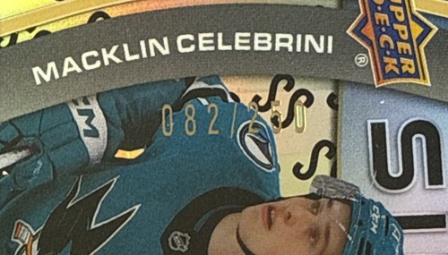 SILVER SKATES GOLD Upper Deck 2024/25 Extended Macklin celebrini SS-7 - /250 - Picture 2 of 3
