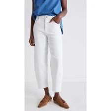 RUTI NWT The Fearless Wide Leg Jeans Vintage White Sz 6 Barrel Leg Cotton Blend