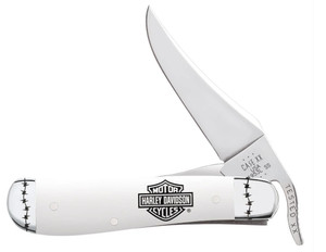 CASE XX 52249 Harley-Davidson Russlock White Handle Stainless Pocket Knife