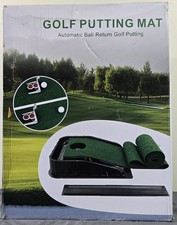 Indoor Golf Putting Mat with Auto Ball Return Practice Green for Home Office