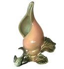 Hull Ebb Tide Fish and Shell Vase Vintage 1950s Pink & Seafoam 8” MCM