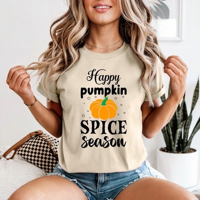 Happy Pumpkin Spice Season Damen T-Shirt Pumpkin Spice Herbst Geschenk für Sie