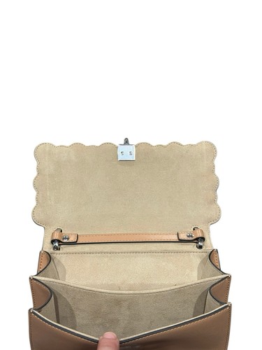 Fendi Schultertasche braun/schwarz Leder Nieten Mini Kan I Kette - Bild 6 von 8