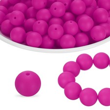 180Pcs Silicone Beads 9mm Round Rubber Focal Beads Bulk, Light Orange Red