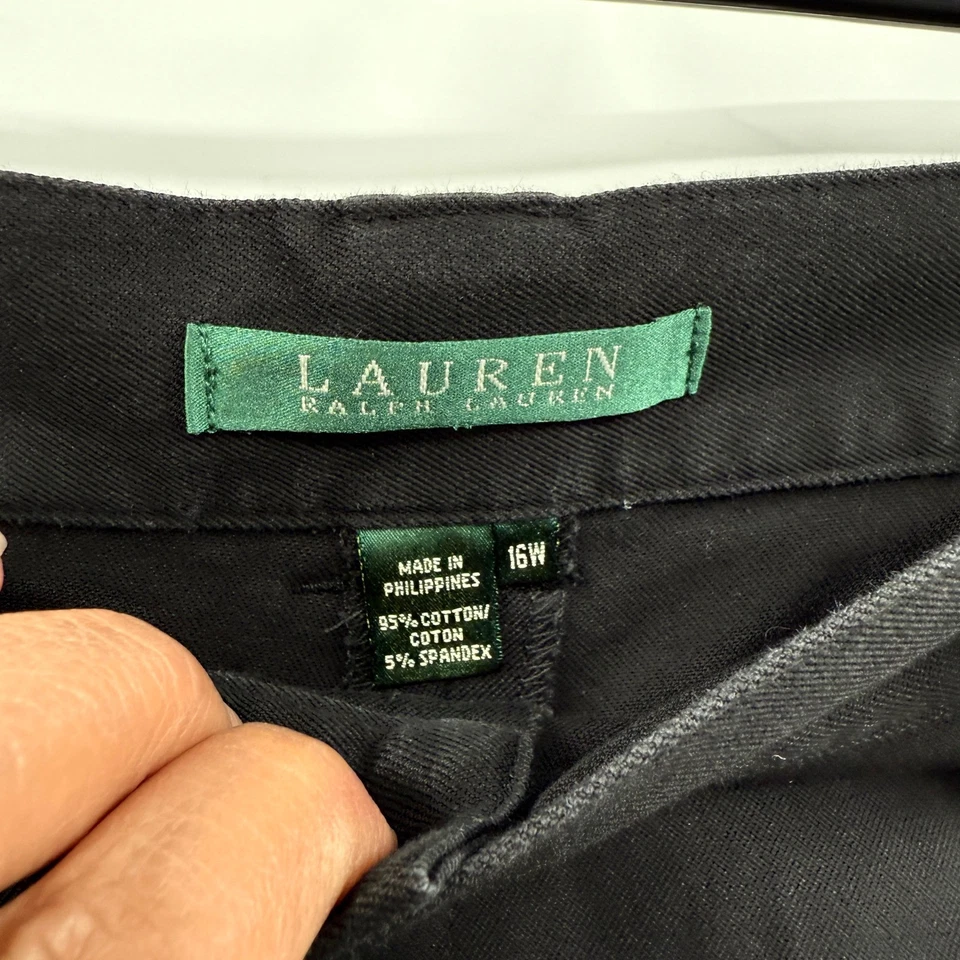 Lauren Ralph Lauren Black Women's 16W Zipper Pocket Classic Fit Trousers Pants - Image 4 of 4