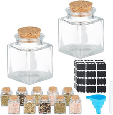 Barattoli Spezie, Set Di 12 Vasetti in Vetro 50 Ml, Contenitori Con Tappo in Sug