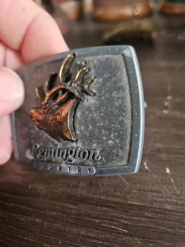 REMINGTON COUNTRY "Bugling Elk" Brass Belt Buckle 1986. USA Made, Vintage - Picture 3 of 10