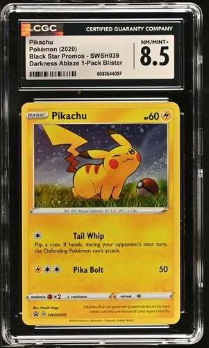 Pokémon GRADED Pikachu WSH039 Darkness Ablaze BSP 8.5 CGC ENGLISH