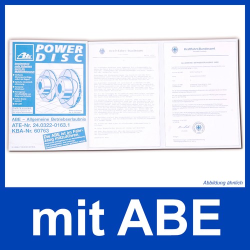 ATE PowerDisc BREMSSCHEIBEN 286mm + BELÄGE VORNE passend für BMW 3er E36 + Z3 - Bild 5 von 8