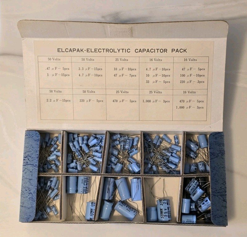 150+ Assorted Pack New ORA Electronics Elcapak Electrolytic Capacitors 50v-16v