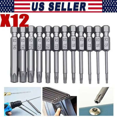Security Torx Bit Set + Hex Key Allen Bit Set - For Power Drill & Impact Driver