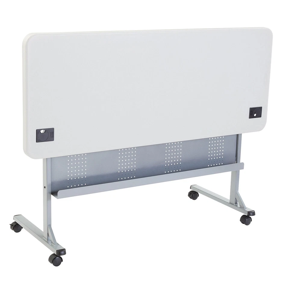Mesa de treinamento dobrável moldada por sopro cinza 72 x 24" - Imagem 2 de 4