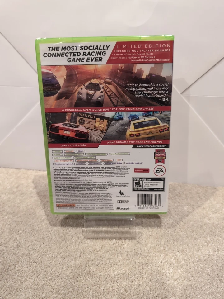 Need for Speed: Most Wanted (Microsoft Xbox 360, 2012) BRAND NEW SEALED NTSC - Image 4 of 4