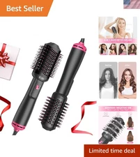 Red Hair Dryer Brush with Negative Ion Tech - Style, Dry & Volumize Hair in One