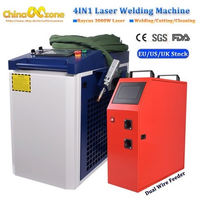 3000W Raycus Fiber Laser Welding Cutting Cleaning Machine & Dual Wire Feeder EU