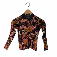 Billabong Women’s Wetsuit Surf Jacket Floral Tropical Print Size 2 USA 