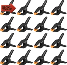 16 Pack Small Spring Clamps, 3.5 Inch Heavy Duty Clamps for Backdrop Stand, Plas