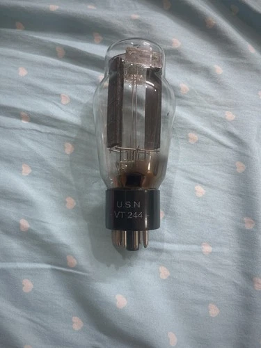 USN VT-244 5U4G Black Plate NOS Testing Value D Getter Hanging Fialment Balanced