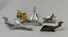 Aircraft Tie Tacks Pins Tie Clasps Lot Military and Passenger Airplanes