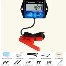 Digital Hour Meter Tachometer RPM Maintenance Reminder Gas Engine Motorcycle ATV