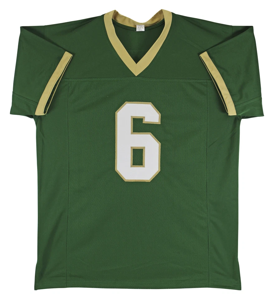 Camiseta Notre Dame Jerome Bettis Auténtica Firmada Verde Estilo Profesional BAS Testigo Foto 3 de 3