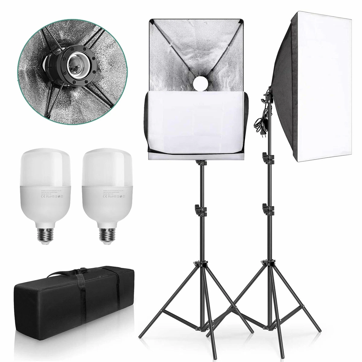 Kit d'éclairage pour Studio Photo, boîte à lumière avec ampoule