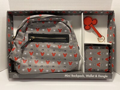 NIB Disney Mickey Mouse Mini Backpack Wallet & Dangle Keychain Gift Set Mini Mickey Mouse Backpack Keychain Like new | Mercari main image 4
