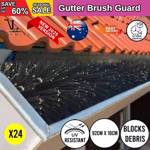 Gutter Brush Guard 92x10cm Leaf Twigs Filter Heavy Duty Home Garden - Picture 9 of 15
