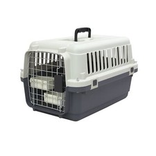 SportPet Designs Plastic Kennels Rolling Plastic Wire Door Travel Dog Crate -...