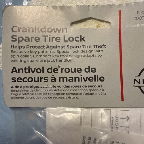 NEW OEM 2004-2024 Nissan Frontier & Titan Spare Tire Wheel Lock Kit 999L2-BN000 - Picture 2 of 4