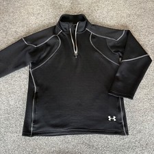 Under Armour 1/4 Zip Pullover Mens Small Black Athletic Long Sleeve Sweatshirt