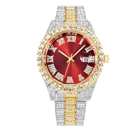 Metal Quartz Simulated Diamond Rapper Men Women Wrist Watch Bling Hip Hop Dial - Picture 13 of 15