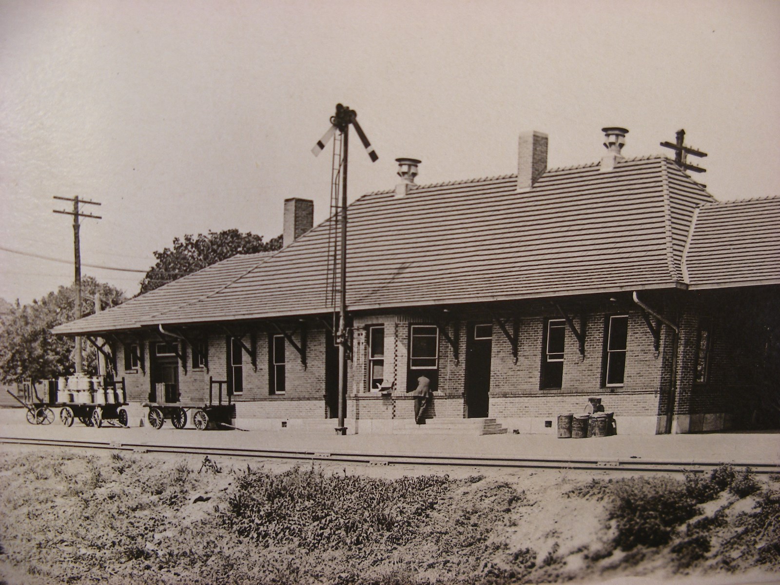 Real Photo Postcard RPPC CM&STP Railroad Depot Albert Lea Minnesota MN