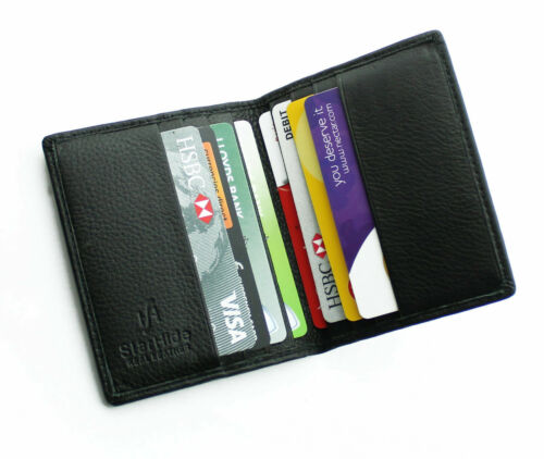 Herren RFID-blockierend weich schmales Leder Kreditkartenhalter Etui minimalistische Geldbörse 105 - Bild 2 von 4