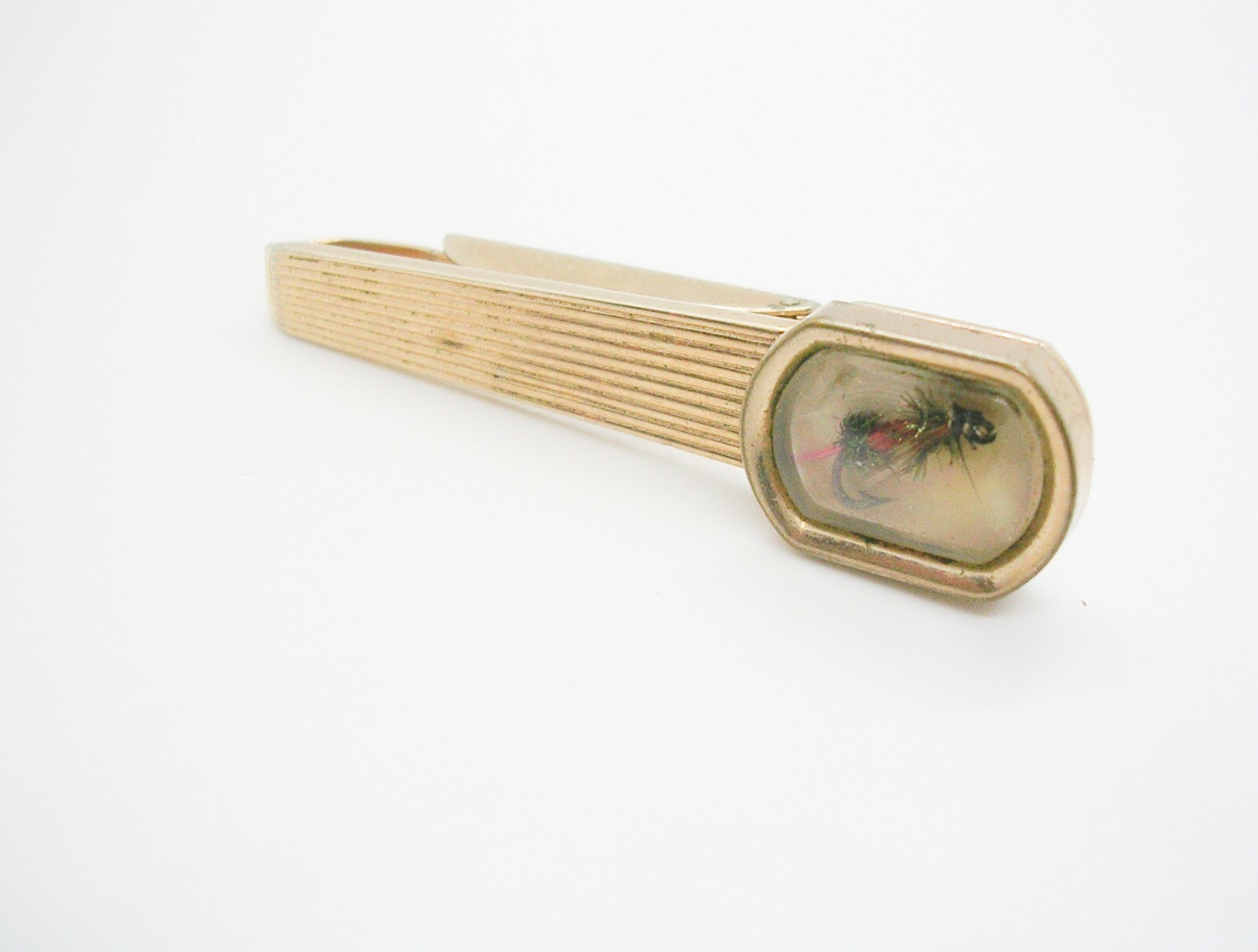 Vintage SWANK Tie Bar Fly Fishing Hook Tie Clip Sport… Gem