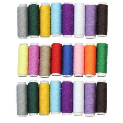 24 PCs Travel Colorful Mixed Sewing Thread Spools String Reels