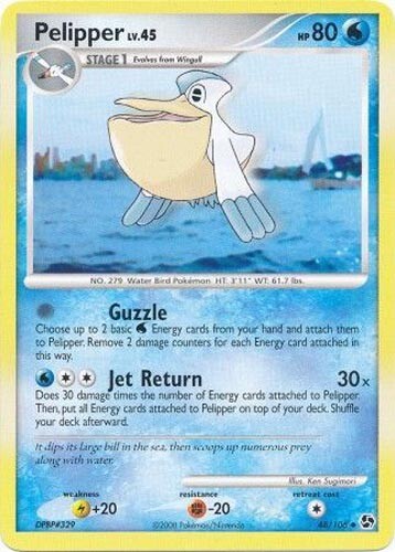 Pokemon Card - Great Encounters 48/106 - PELIPPER (uncommon) - NM/Mint