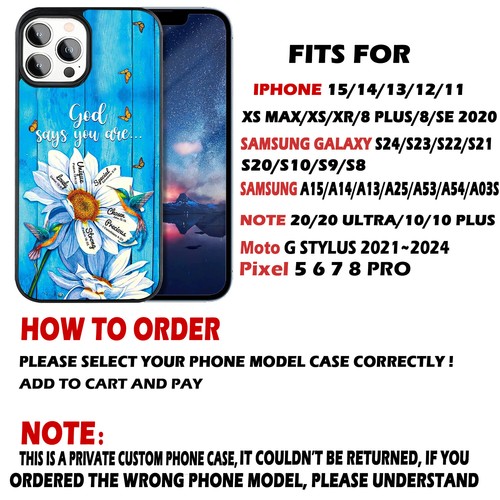 Bible Verse For iPHONE CASE God Says You are Lovely Unique Christian Sunflower - Picture 2 of 4