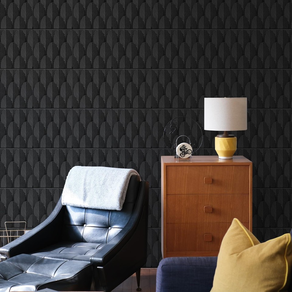 STICKGOO 33 Pack Black 3D Wall Panels PVC 3D Wall Panels Decorative PVC